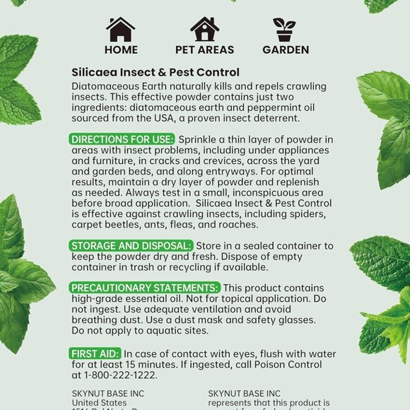 Diatomaceous Earth 1 lb Natural Peppermint Powder Safe for Home & Garden - Picture 8 of 8